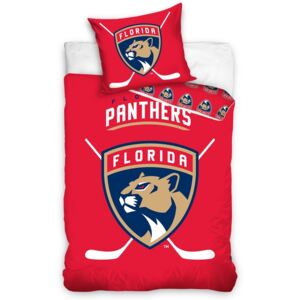 BedTex Bavlnené svietiace obliečky NHL Florida Panthers, 140 x 200 cm, 70 x 90 cm