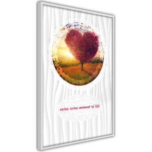 Bimago Zarámovaný obraz - Heart Tree II Biely rám 40x60 cm