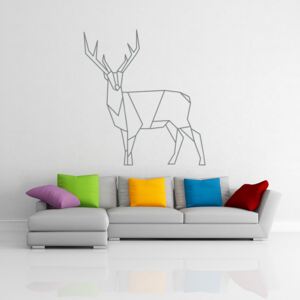 GLIX Deer - samolepka na stenu Šedá 50x55 cm