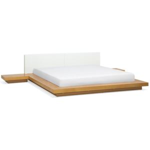 Manželská posteľ 180 cm ZEPHYRE (s roštom) (svetlé drevo). Akcia -31%. Vlastná spoľahlivá doprava až k Vám domov
