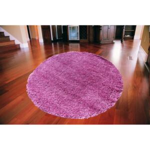 Kusový koberec Shaggy vlas 50mm orgovanový kruh, Velikosti 80x80cm