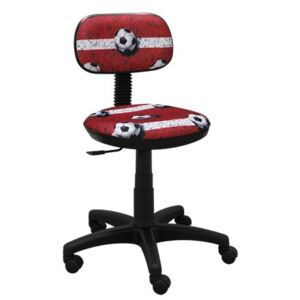 MAXMAX Dětská otočná židle JAMES - FOTBAL červená
