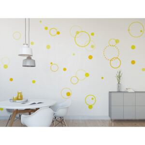 GLIX Kruhy - nálepka na zeď Žltá 3 x 50 x 90cm