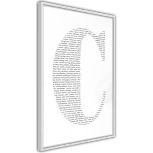Bimago Zarámovaný obraz - Capital C Biely rám 40x60 cm