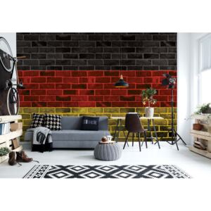 Fototapeta GLIX - German Flag Brick Wall 2 + lepidlo ZADARMO Papírová tapeta - 254x184 cm