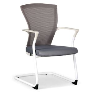 Konferenčná stolička Bret, biela/sivá
