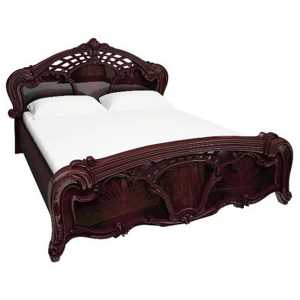 Manželská posteľ PAPAYA + rošt + matrac DE LUX, 160x200, mahagoni