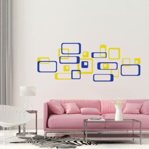 GLIX Dekoratívne štvorce - samolepka na stenu Žltá a modrá 2 x 30 x 30 cm