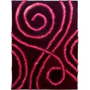 Luxusný kusový koberec Husľový kľúč viskóza 3D fialový, Velikosti 120x170cm