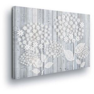 Obraz na plátne - White Flowers on Wooden Laths 60x40 cm