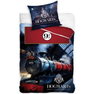 Carbotex · Bavlnené posteľné obliečky Harry Potter - motív Hogwarts Express - 100% bavlna renforce - 70 x 90 cm + 140 x 200 cm