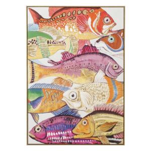 KARE DESIGN Obraz s ručnými ťahmi Fish Meeting One 100 × 70 cm