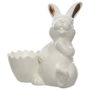 Veľkonočný kalíšok na vajíčko Bunny biela, 10,5 cm
