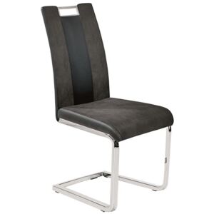 Jedálenská stolička Bari 1, šedá látka/čierna ekokoža