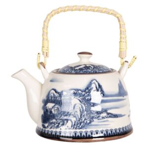 Porcelánová konvice na čaj s motivem hor - 18*14*12 cm / 0,8L