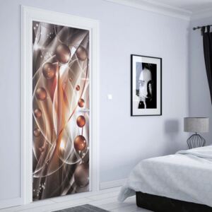 GLIX Fototapeta na dvere - 3D Modern Ornamental Design Orange And Grey
