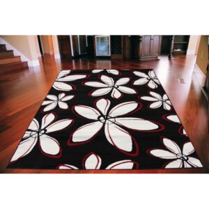 Kusový koberec PP Kvety čierny, Velikosti 80x150cm
