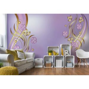 Fototapeta GLIX - Luxury Floral Purple 3 + lepidlo ZADARMO Vliesová tapeta - 312x219 cm