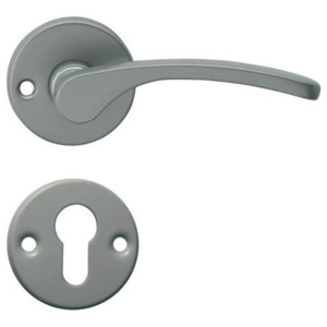 Dverové lakované kovanie ACT Viola R (STRIEBORNÁ) - BB kľučka-kľučka otvor pre obyčajný kľúč/Strieborná