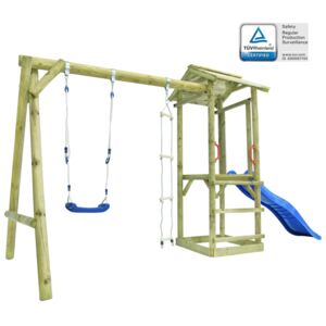 Ihrisko+rebrík, šmýkačka a hojdačka 400x150x220 cm, FSC drevo
