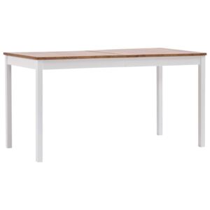 Jedálenský stôl, biely a hnedý 140x70x73 cm, borovicové drevo