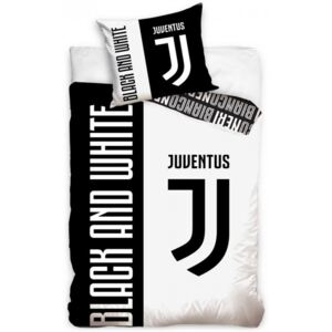 Carbotex · Bavlnené futbalové posteľné návliečky Juventus FC - Black and White - Bianco E Neri - 100% bavlna - 70 x 90 cm + 140 x 200 cm