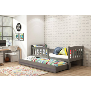 Detská posteľ FLORENT 2 + matrac + rošt ZADARMO, 80x190 cm, grafir, grafitová