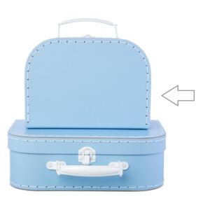Kartónový kufrík pastelovo modrý - menší