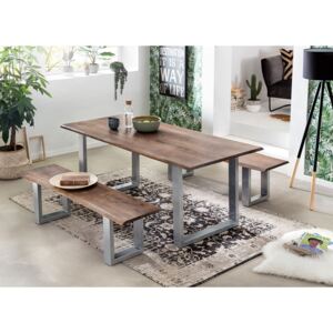 SIT MÖBEL Jedálenský stôl TABLES & BENCHES DARK CURVE RECTANGLE 120 × 80 × 77 cm