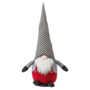 Livarno Home Vianočný trpaslík XXL (šedá čiapočka s bodkami, červené telo) (100337005)