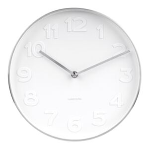 Karlsson Biele nástenné hodiny - Karlsson Mr. White Steel, OE 27,5 cm