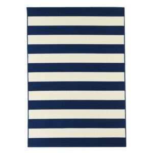 Modro-biely vonkajší koberec Floorita Stripes, 160 × 230 cm