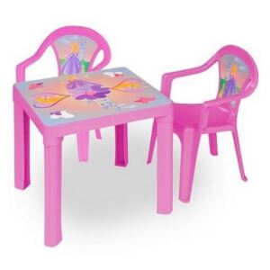 Inlea4Fun set - 2 stoličky + 1 stolík - Ružová