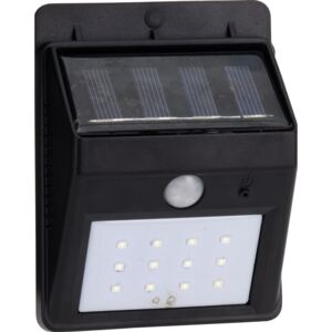 Vonkajšie nástenné solárne svietidlo so senzorom, čierna, 12,5 cm