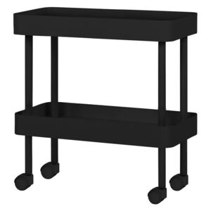 NOO.MA Čierny odkladací stolík Nolle – 2 zásobníky 62 × 30 × 57,5 cm
