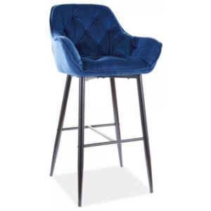 Barová židle Cherry Velvet I modrá