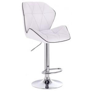 Barová stolička MILANO MAX na striebornom tanieri - biela