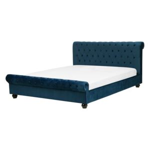 Manželská posteľ 160 cm ARCHON (s roštom) (modrá). Akcia -22%. Vlastná spoľahlivá doprava až k Vám domov