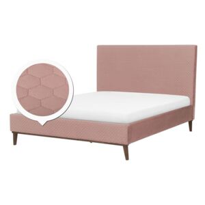 Manželská posteľ 140 cm BARON (s roštom) (ružová). Akcia -21%. Vlastná spoľahlivá doprava až k Vám domov