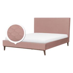 Manželská posteľ 160 cm BARON (s roštom) (ružová). Akcia -20%. Vlastná spoľahlivá doprava až k Vám domov