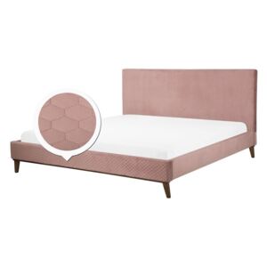 Manželská posteľ 180 cm BARON (s roštom) (ružová). Vlastná spoľahlivá doprava až k Vám domov. 1007162