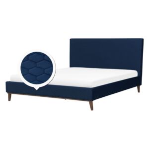 Manželská posteľ 180 cm BARON (s roštom) (modrá). Akcia -21%. Vlastná spoľahlivá doprava až k Vám domov
