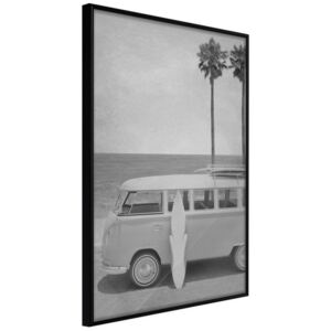 Bimago Zarámovaný obraz - Hippie Van II Čierny rám 40x60 cm
