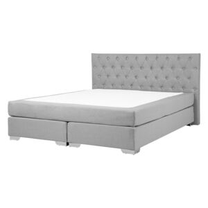 Manželská posteľ Boxspring 180 cm DUKE (s roštom a matracom) (sivá). Akcia -28%. Vlastná spoľahlivá doprava až k Vám domov