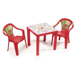 Inlea4Fun 2 stoličky + 1 stolík - Červený Inlea4Fun T02630-T02631