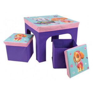 CIJEP Detský stolík s dvomi taburetkami a úložným priestorom Tlapková Patrola FUN HOUSE 712745