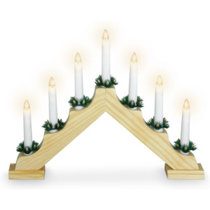 Vianočný svietnik Candle Bridge hnedá, 7 LED
