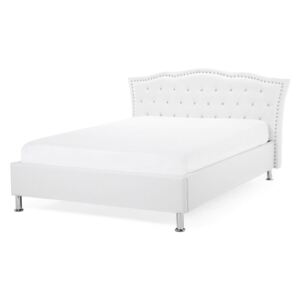 Manželská posteľ 140 cm MATH (s roštom) (biela). Akcia -22%. Vlastná spoľahlivá doprava až k Vám domov