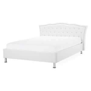 Manželská posteľ 160 cm MATH (s roštom) (biela). Akcia -22%. Vlastná spoľahlivá doprava až k Vám domov