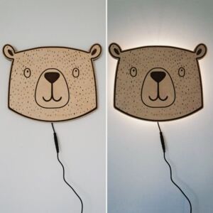Drevená lampa - medveď